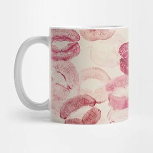 kisses pattern red pink lipstick aesthetic pinterest coquette dollette Mug